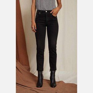 AMO Jeans Babe Black‎ Magic Raw Hem High Rise Button Fly Size 26 Made in The USA